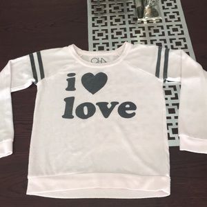 Chaser girls knit top light pink